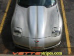 Pewter C5 Corvette convertible with silver racing stripe