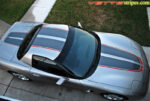 Pewter C5 Corvette with medium charcoal and red CE commemorative stripes