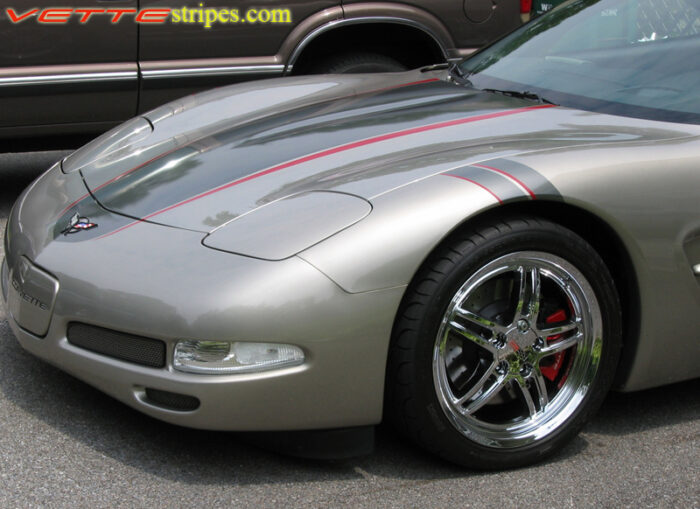 Pewter C5 Corvette with medium charcoal and red ME stripe