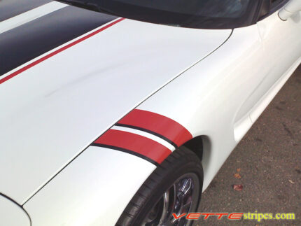 C5 Corvette red and black fender hash mark stripe