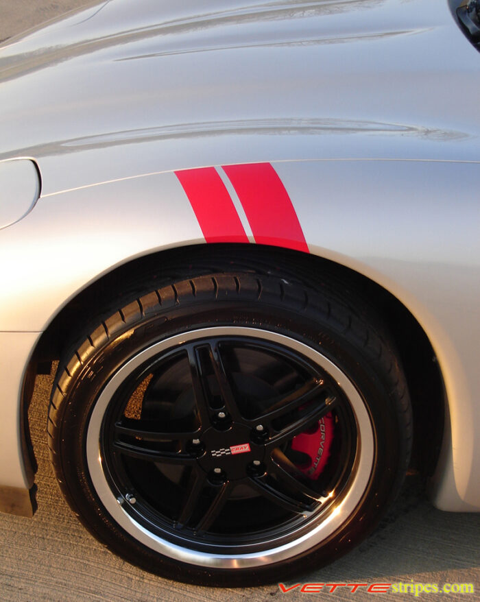 C5 Corvette red fender hash mark stripe