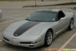 Silver C5 Corvette Z06 with black and red ME stripe