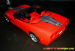 Torch Red C5 Corvette convertible with pewter and black SE3 racing rally stripe graphic