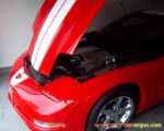 Torch red C5 Corvette with white COM CSR stripes