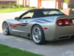 Pewter C5 Corvette with black red side stripes graphic