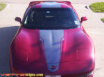 Mag red C5 Corvette with gunmetal SE stripe with optional rear spoiler stripe