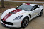 White C7 Z06 coupe with crystal red GM full length dual racing 2