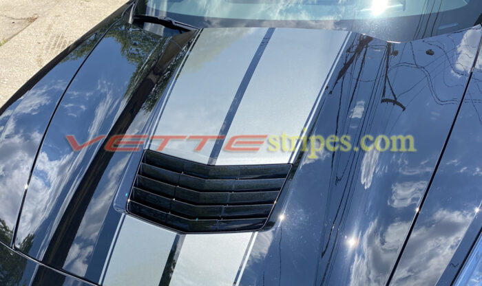 Update version C7 Corvette Stingray GM dual racing stripes 2 in gloss shark grey