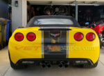 Yellow C6 GT4 with optional C6 style jake skull in brush and carbon fiber vinyl