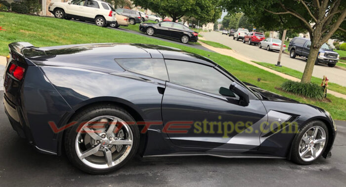C7 Stingray with C7R wider side stripes in 3M 1080 Anthracite