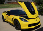 Yellow C7 Corvette Z06 Stinger stripe with carbon fiber C7.R jake skull