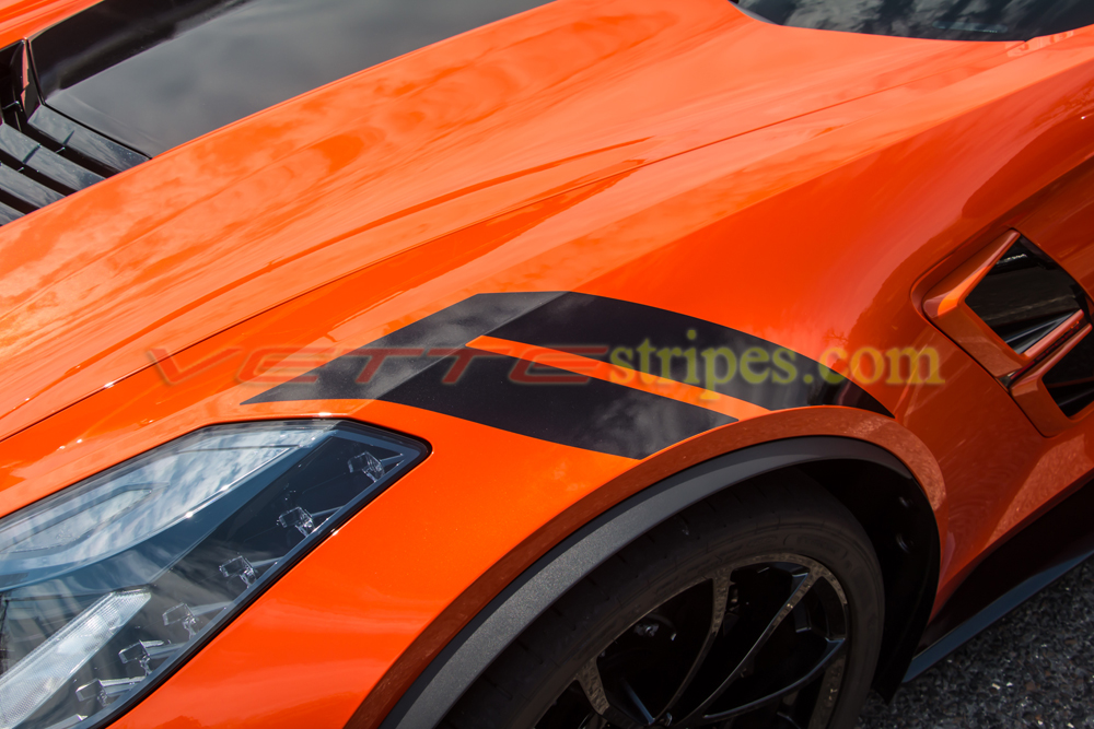 2018 C7 Corvette Grand Sport OEM fender hash marks in 3M 1080 carbon flash