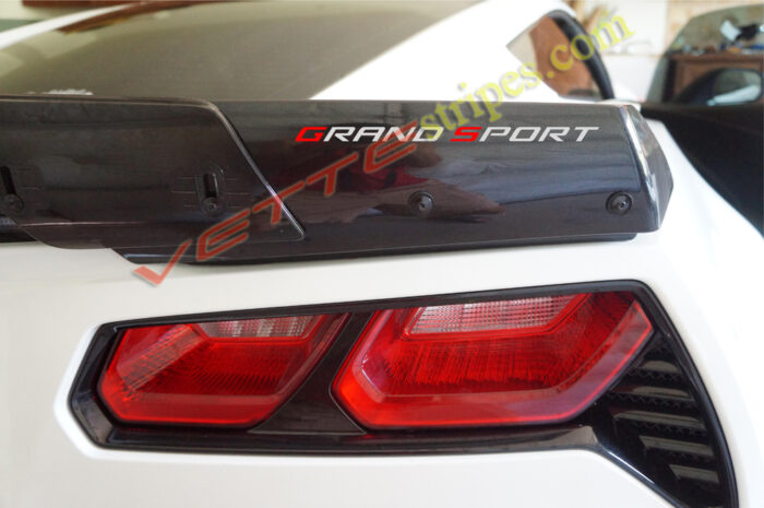 C7 Corvette Grand Sport rear spoiler letter in two color