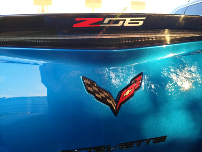 C7 Corvette rear spoiler Z06 letter decal graphic