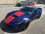 C7 Corvette Z06 with grand sport hash mark in 2 colors white and red