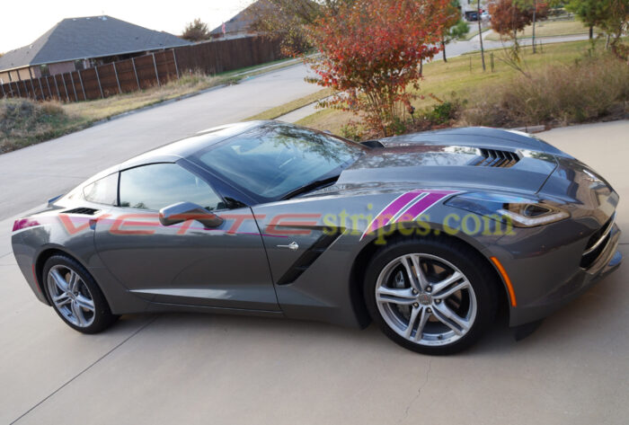 Shark gray C7 Stingray with grand sport fender hash marks 2 color
