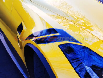 Yellow C7 Grand Sport with carbon flash and shark gray grand sport fender hash marks