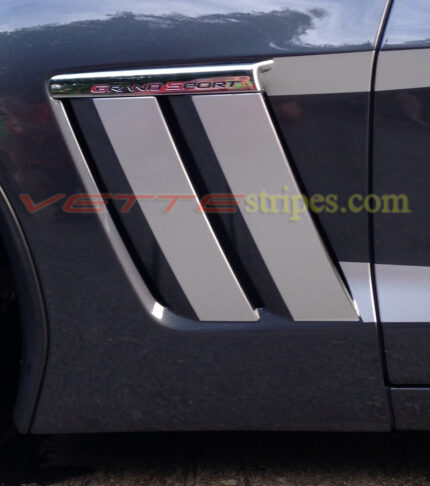 C6 Corvette grand sport with metallic silver fins