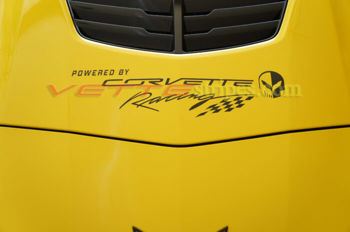 C7 Corvette hood powered by corvette racing decal