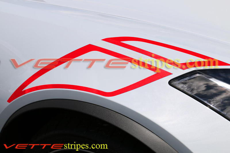 C7 Corvette Z06 Grand Sport 65 conbon fiber fender hash marks with no script