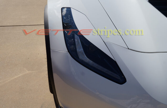 White C7 Corvette with white headlight eyelid