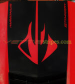 Torch red C7 Stingray with stingray logo stinger stripe in 3M 1080 gloss carbon flash