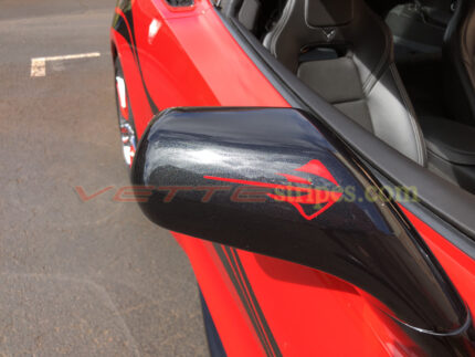 C7 Stingray logo side mirror in torch red