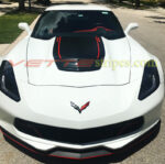 White C7 Corvette Z06 with satin black stinger 3 and red pinstripe with 650HP