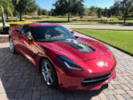 Crystal red C7 Corvette stingray wil carbon fiber C7R jake stinger stripe