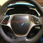 C7 steering wheel emblem overlay in tention blue