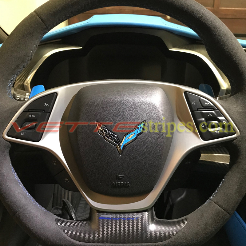 One Size Fits All Steering Wheel Cover with Corvette C7 Logo