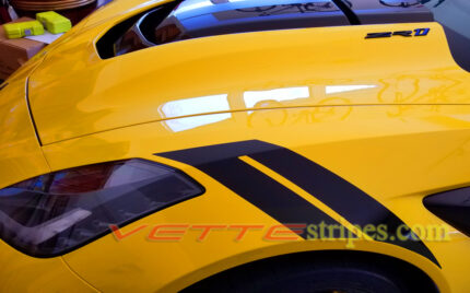 Yellow C7 Corvette ZR1 GS fender hash marks