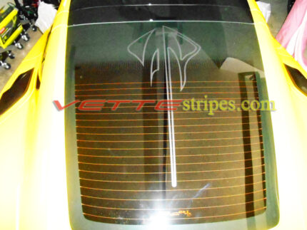 C7 Corvette Stingray rear glass window Stingray logo graphic in matte clear