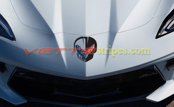 C8 Corvette front nose jake skull decal