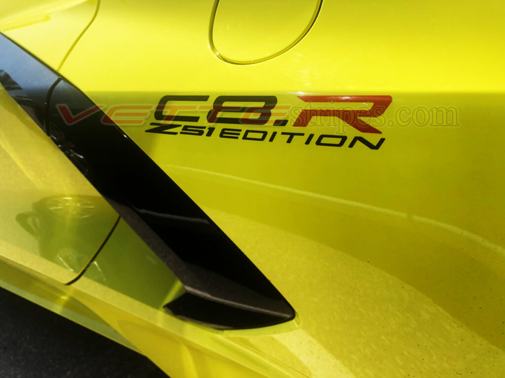 C8 Rear Badging 2020 - 2026 C8R Z51 Edition rear quarter panel decal - both sides ...
