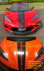 C8 Corvette dual racing stripes OEM width and wider