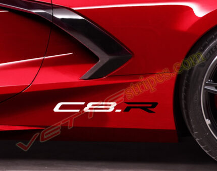 C8R rear quarter panel scrip decals