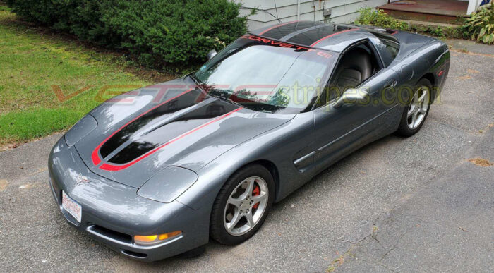 Cyber Gray C5 Corvette with 3M 2080 gloss black and red CE stripes