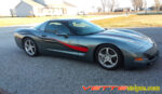 Cyber Gray C5 Corvette with carbon fiber and red side stripes