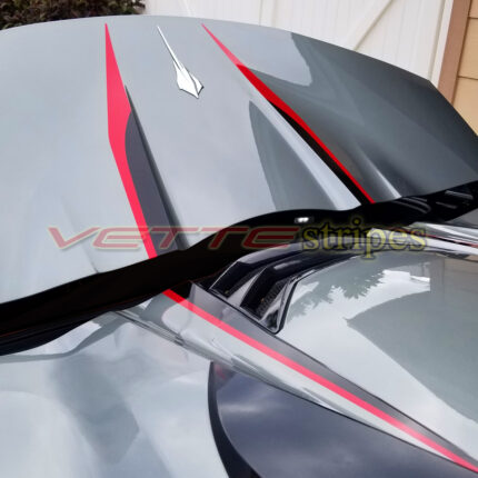 Hyper Gray C8 corvette HTC convertible with rear spear stripes