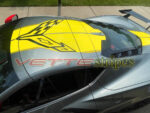 Hypersonic gray C8 Stingray coupe with C8R racing version