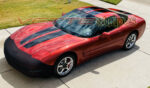 Magnetic red C5 Corvette with Gloss black CE2 racing stripes