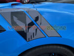 Rapid blue C8 Corvette Stingray with rear Stingray R fender hash marks
