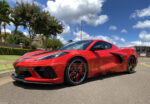 Torch red C8 Stingray with torch red 5 open spoke wheel decals