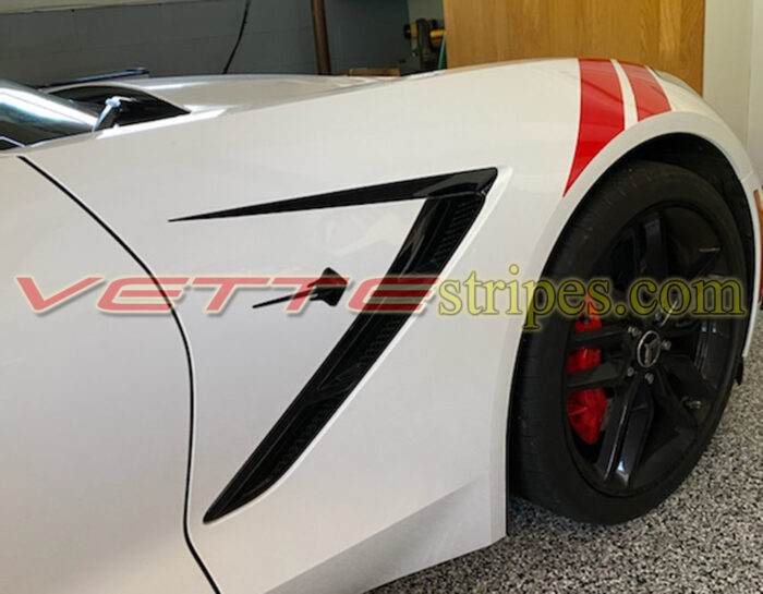 White C7 Stingray with Mike style fender hash marks