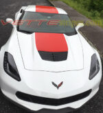 White C7 Z06 with Gloss red C7R center stripes