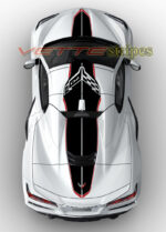 White C8 Corvette Z06 HTC with all gloss carbon flash C8R racing version stripes 70ANN