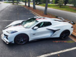 White C8 Z06 Corvette HTC with 70 anniversary Indy Pace Car stripes